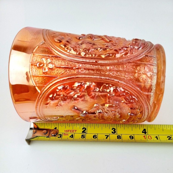 Vintage Imperial Windmill Marigold Carnival Glass 4in Tumbler Set of 5 w issues - Picture 7 of 12